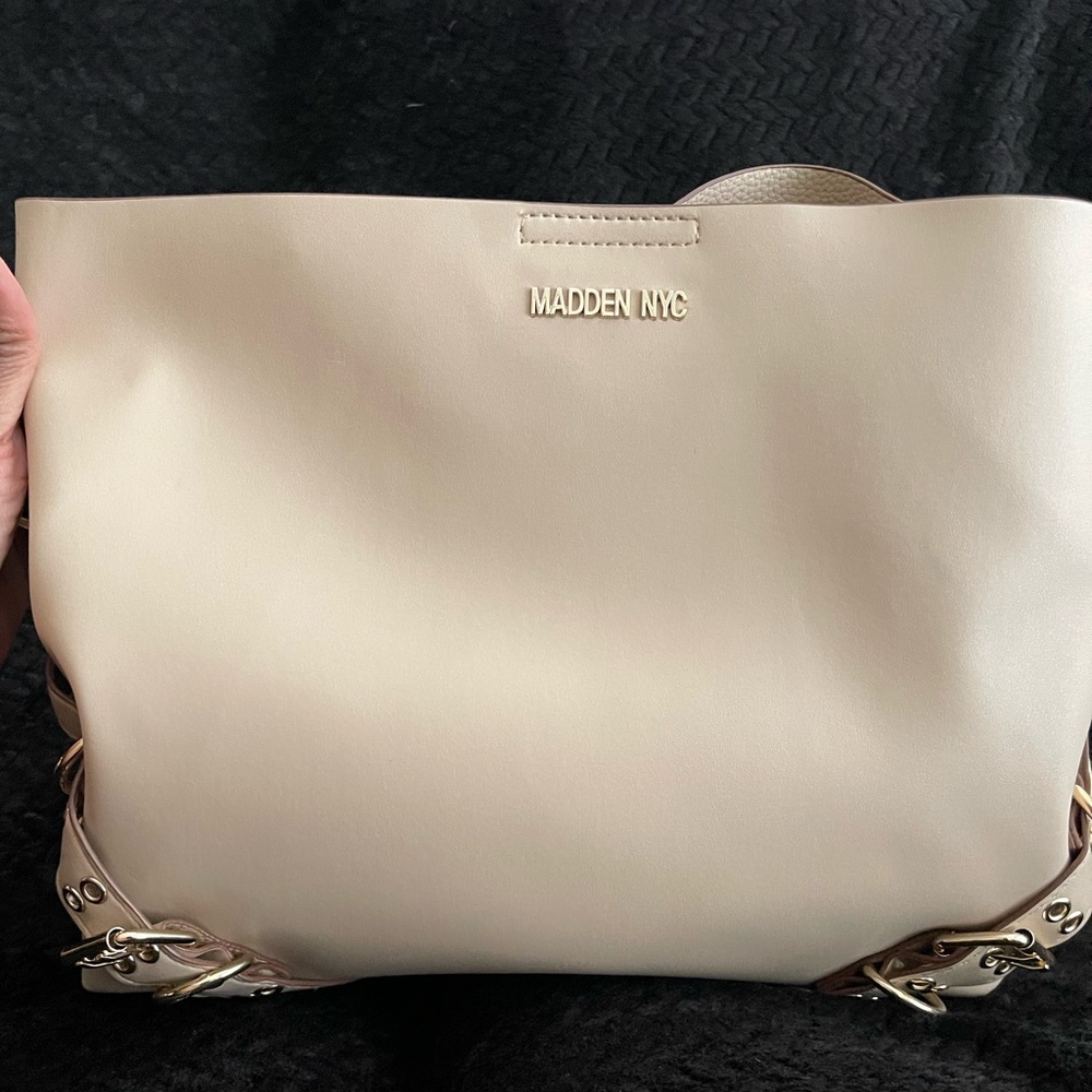Madden NYC Cream Structured Tote